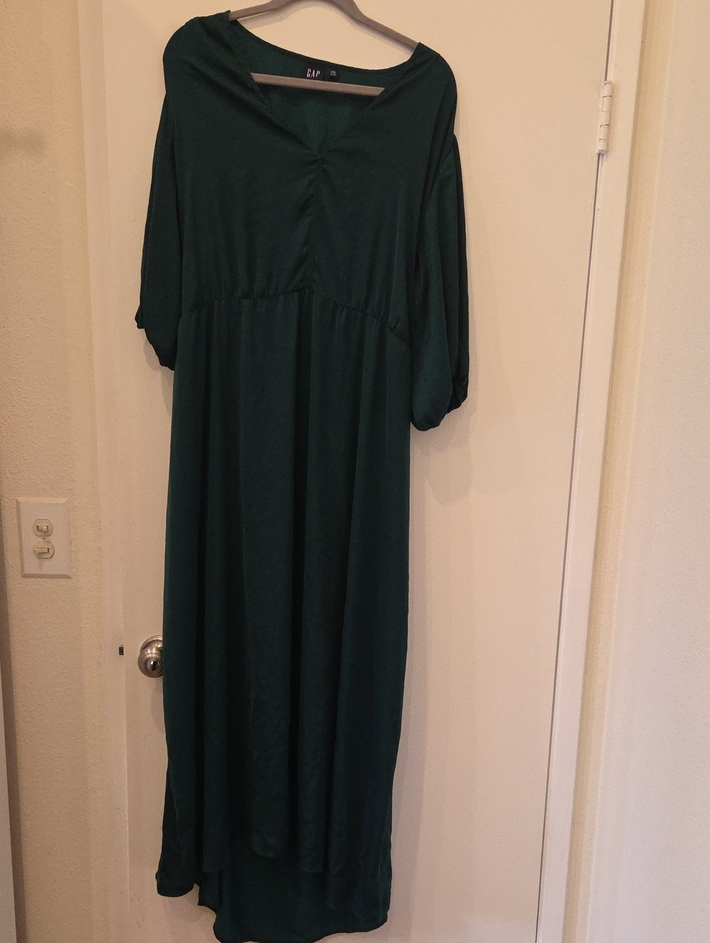 GAP Women’s Teal Green Maxi Dress with V-Neck